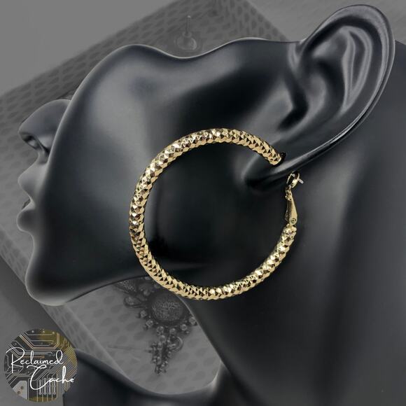 Apt. 9 Gold Textured Gold Hoop Earrings - Picture 1 of 5
